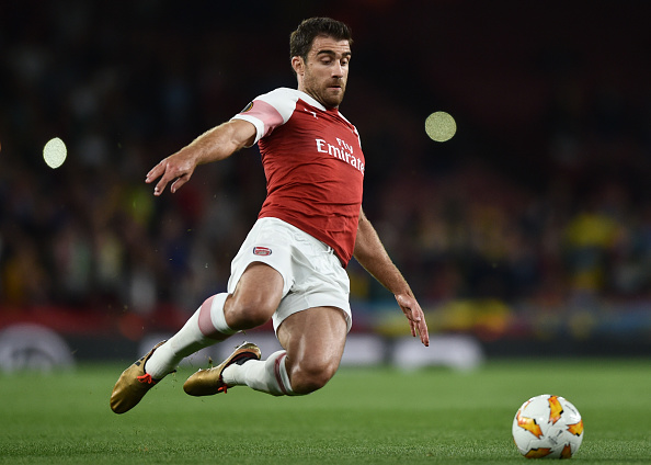 LONDON, ENGLAND - SEPTEMBER 20: Sokratis Papastathopoulos of Arsenal controls the ball during the UEFA Europa League Group E match between Arsenal and Vorskla Poltava at Emirates Stadium on September 20, 2018 in London, United Kingdom. (Photo by TF-Images/Getty Images)