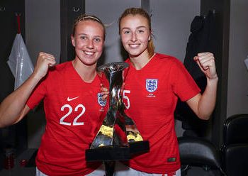 Beth Mead of England and Leah Williamson of England
Japan v England, 2019 SheBelieves Cup, Raymond James Stadium, Tampa, USA - 05 Mar 2019
Photo: Lynne Cameron for The FA
