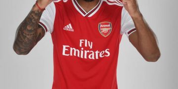 Alex Lacazette of Arsenal. Arsenal Training Ground, London Colney, Hertfordshire, 4th April 2019. Copyright : Stuart MacFarlane / Arsenal Football Club.
