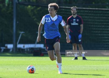 ST ALBANS, ENGLAND - JUNE 01: David Luiz of Arsenal during a training session at London Colney on June 01, 2020 in St Albans, England. (Photo by Stuart MacFarlane/Arsenal FC via Getty Images)