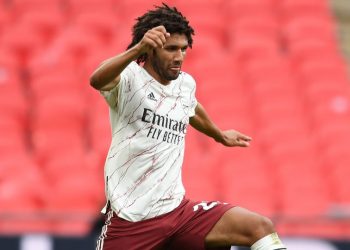 LONDON, ENGLAND - AUGUST 29: Mo Elneny of Arsenal during the FA Community Shield match between Arsenal and Liverpool at Wembley Stadium on August 29, 2020 in London, England. (Photo by Stuart MacFarlane/Arsenal FC via Getty Images)